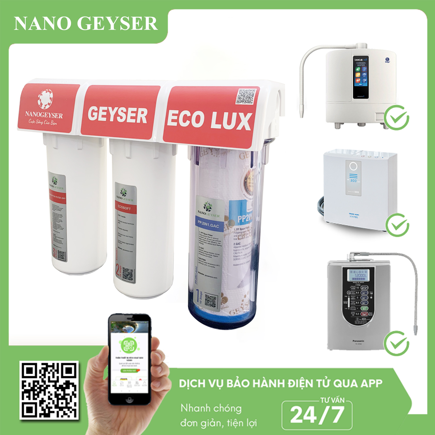 Máy lọc nước Nano Geyser Eco Lux