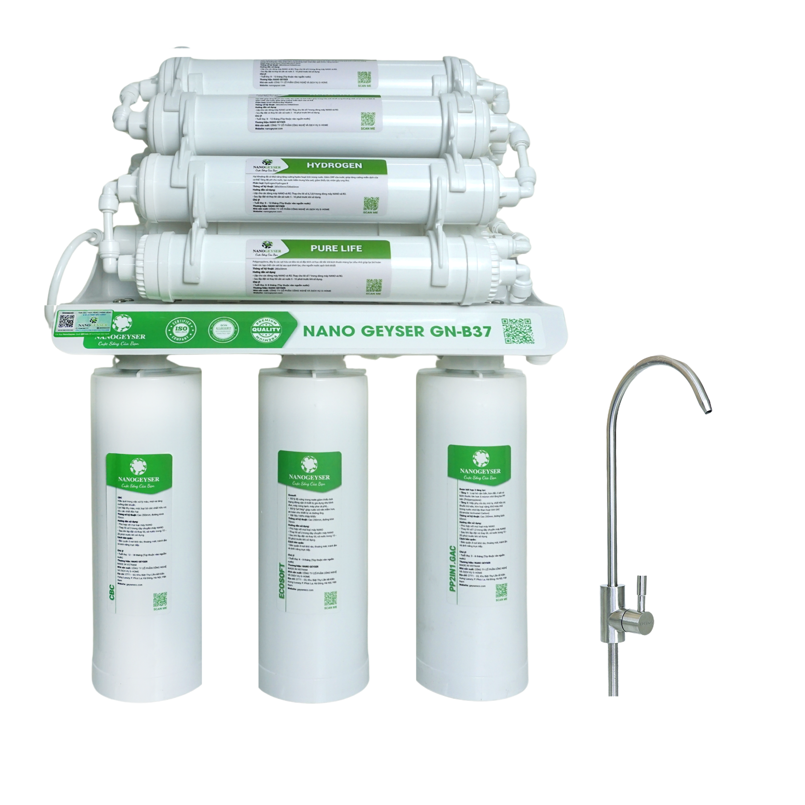 Máy Lọc Nước Nano Geyser 8 Cấp Lọc GN-B35P - CITY FILTER-B
