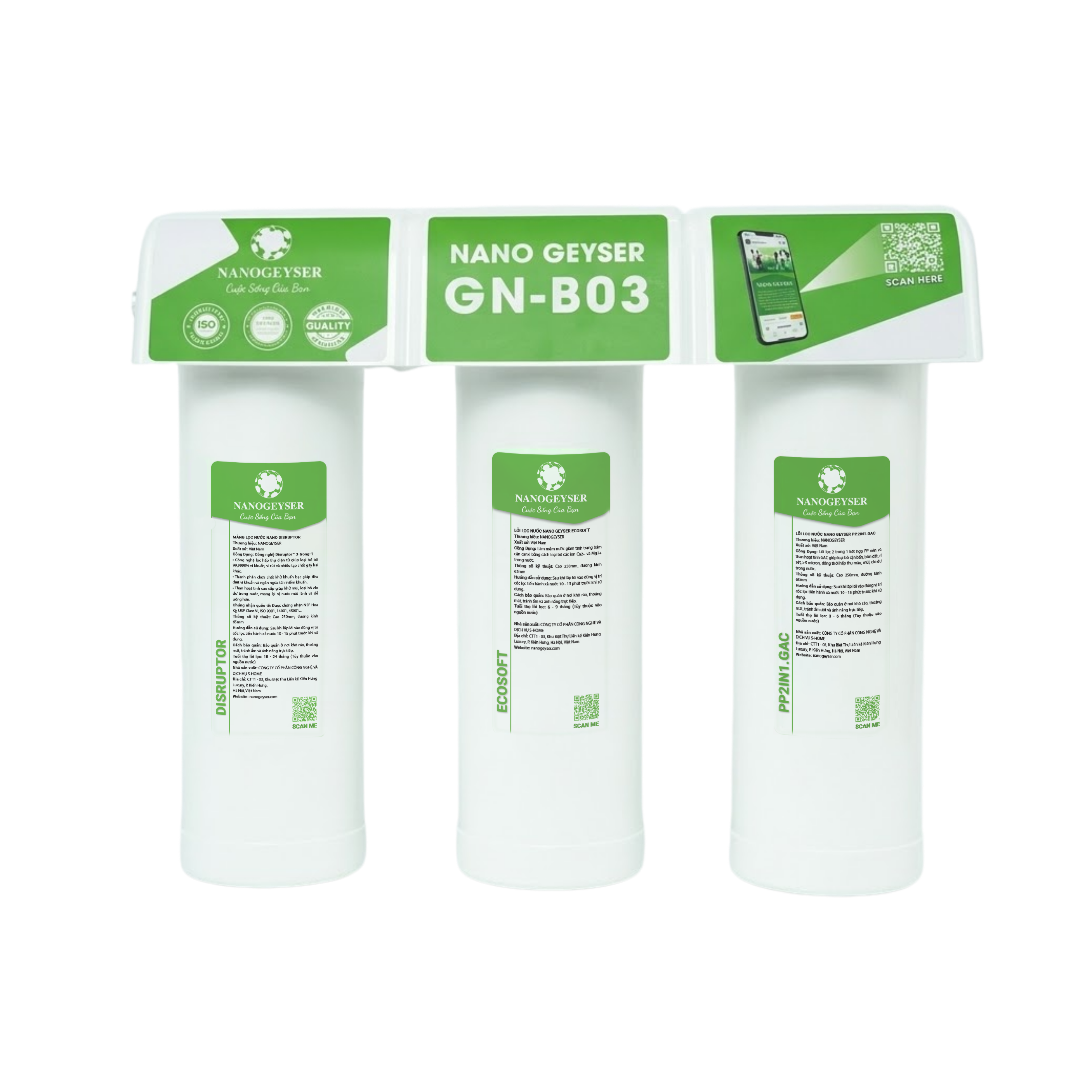 Máy lọc nước Nano Geyser GN-B03 - CITY FILTER